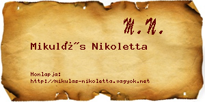 Mikulás Nikoletta névjegykártya